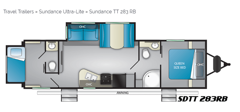 Sundance Ultra Light 283RB floorplan
