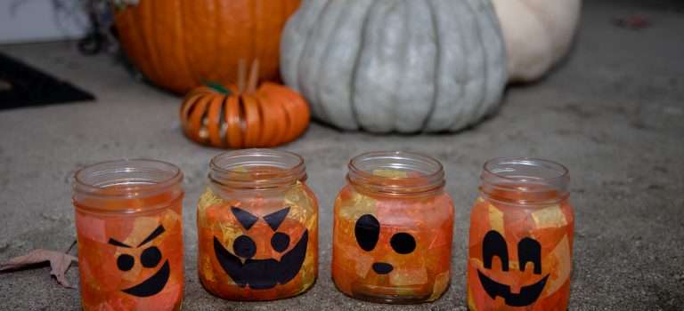 Mason Jar Pumpkins: Two easy Halloween crafts for kids and adults