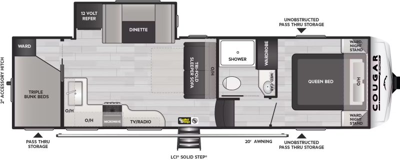 This image has an empty alt attribute; its file name is Keystone-Cougar-Sport-2700BH-floorplan-800x321.jpg